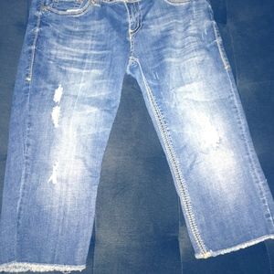 Seven7 Jeans Capri Crop Size 12 Stretch Dark